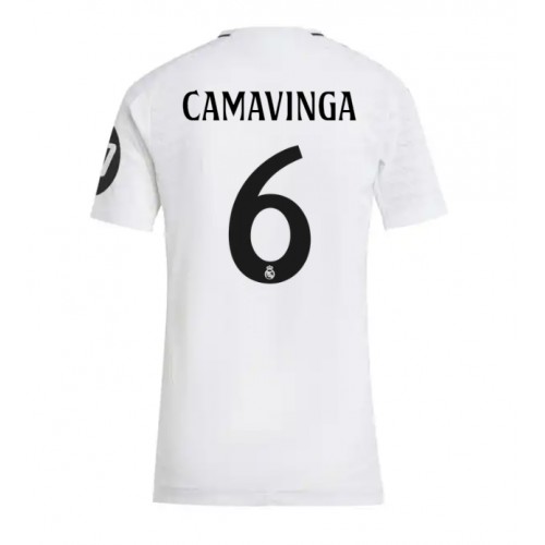 Fotballdrakt Dame Real Madrid Eduardo Camavinga #6 Hjemmedrakt 2024-25 Kortermet